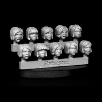 HEROIC SCALE FEMALE HEADS - ANGRY BOBS